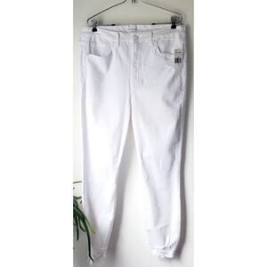 Good American NEW Womens White Distressed Skinny Crop Jeans Size 16 Beach Bride